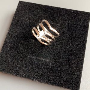 Dainty Silver Chevron Ring